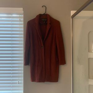 Size medium Rachel Zoe pea coat. Burgundy color.